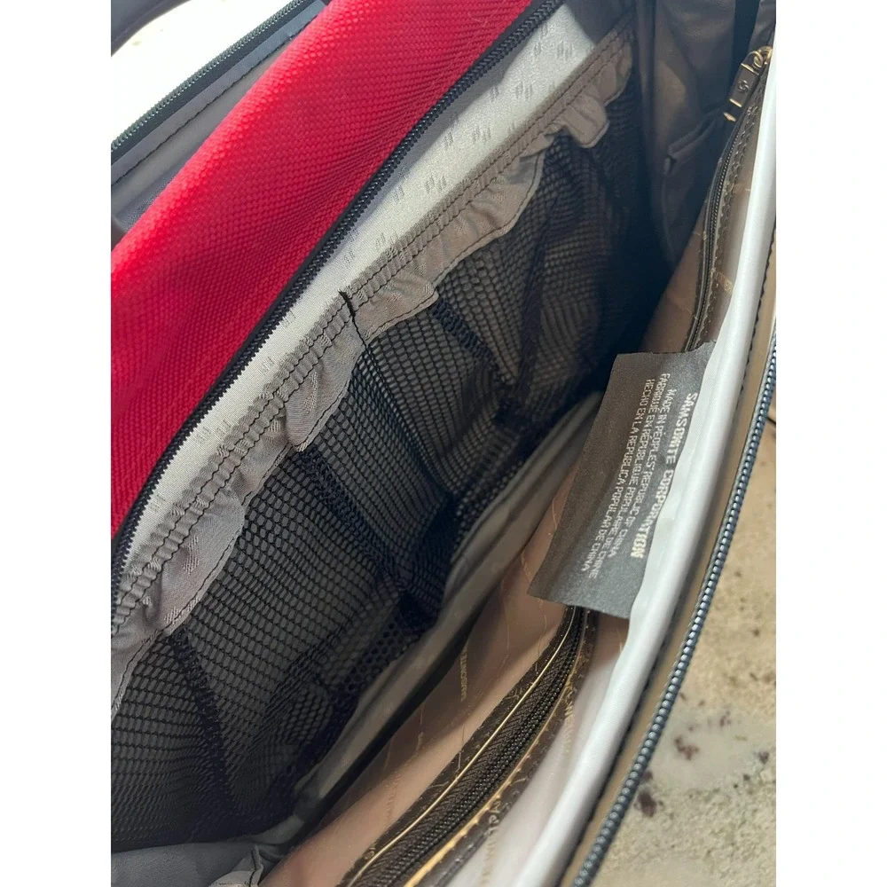 Samsonite Red Padded Laptop Bag Briefcase Messenger Carry On 17